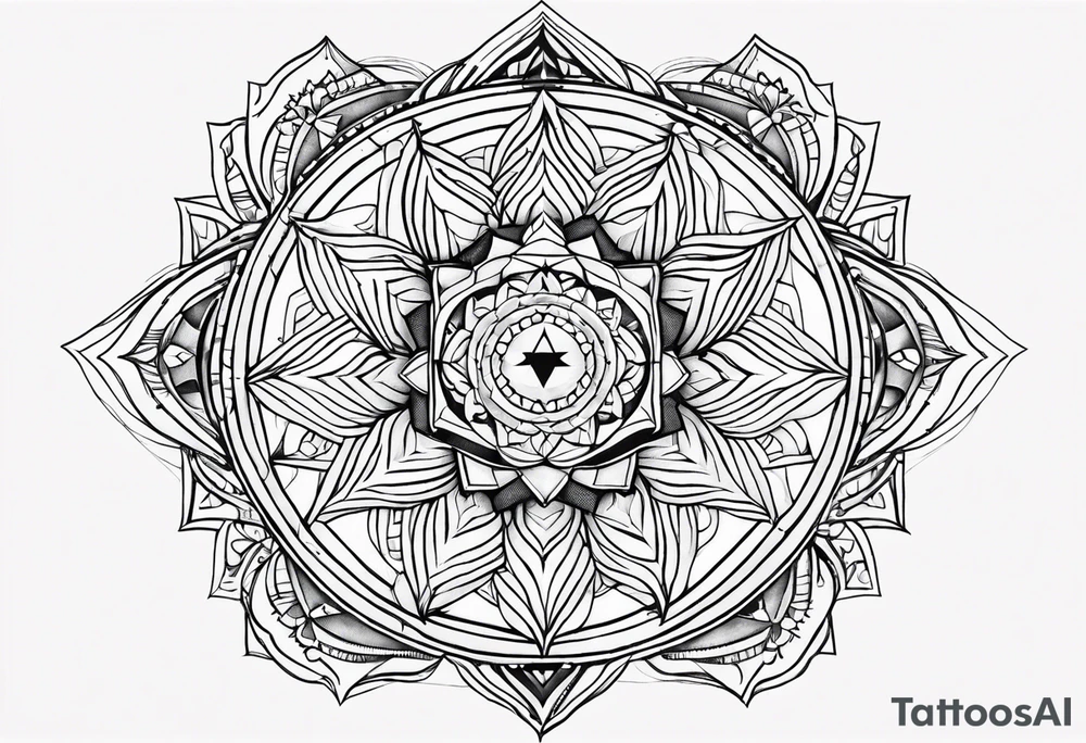 anahata, merkaba, mandala, geometric, cosmi tattoo idea