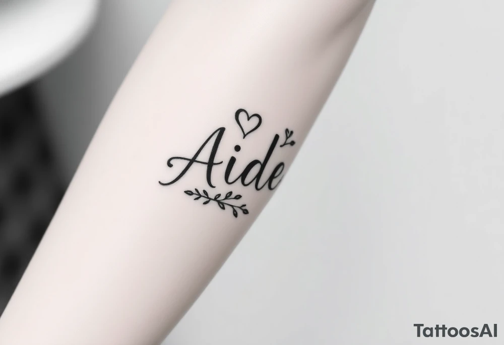 The name Aiden with a love them around it for the forearm tattoo idea