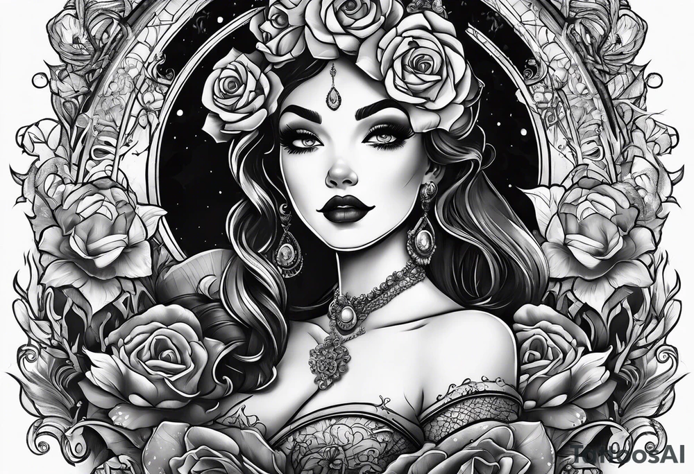 New age horror Disney with my kids names included tattoo idea