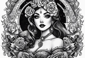 New age horror Disney with my kids names included tattoo idea