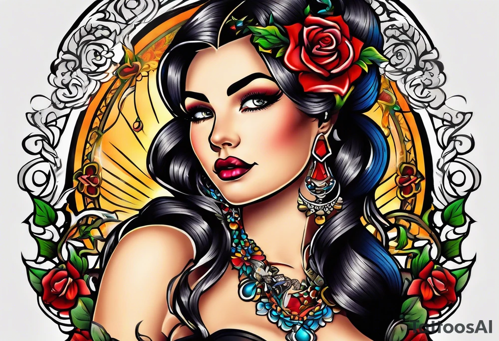 Old school tattoo wooman tattoo idea