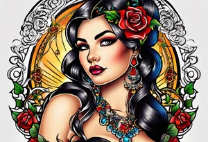 Old school tattoo wooman tattoo idea