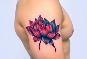 Two Lotus Flowers Intertwined(Red black and chrome blue are only colors possible) tattoo idea