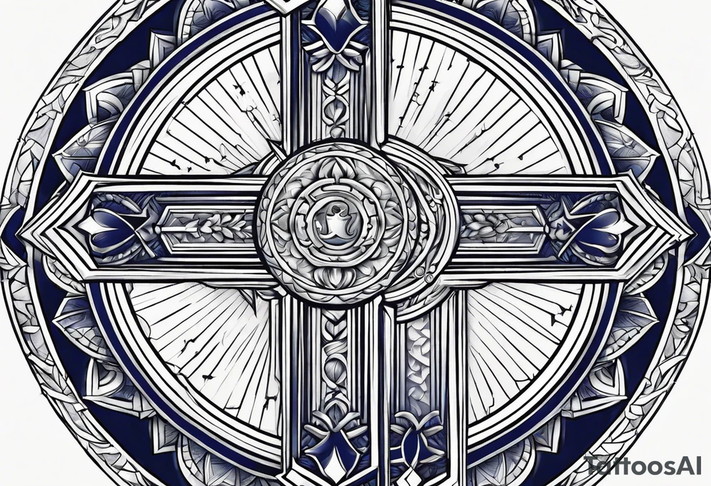 Cross navy tattoo idea