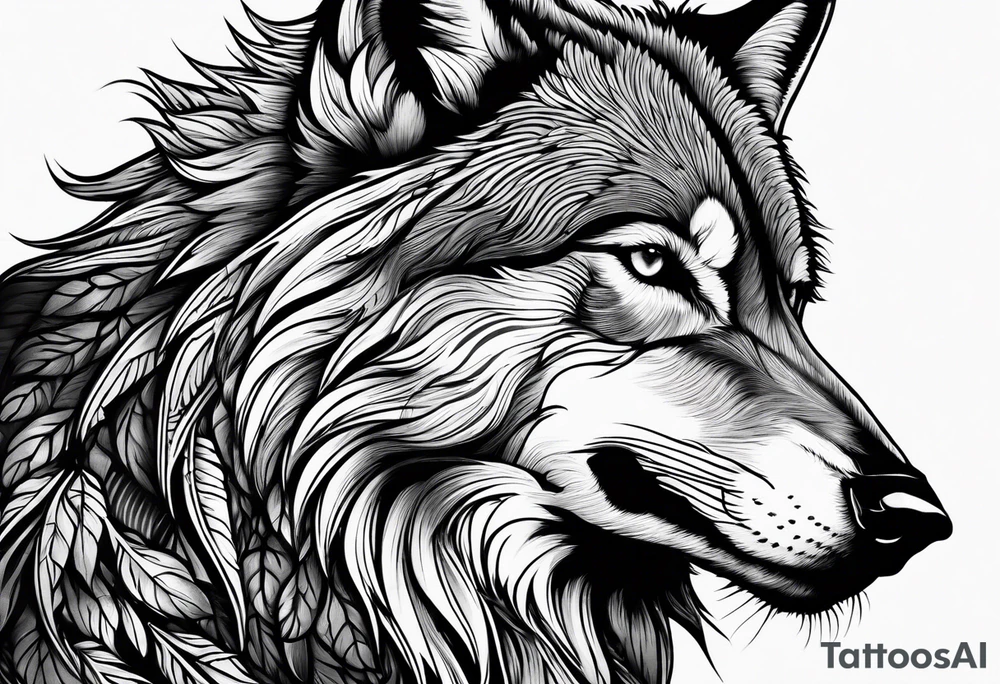 Howling wolf tattoo idea