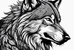 Howling wolf tattoo idea
