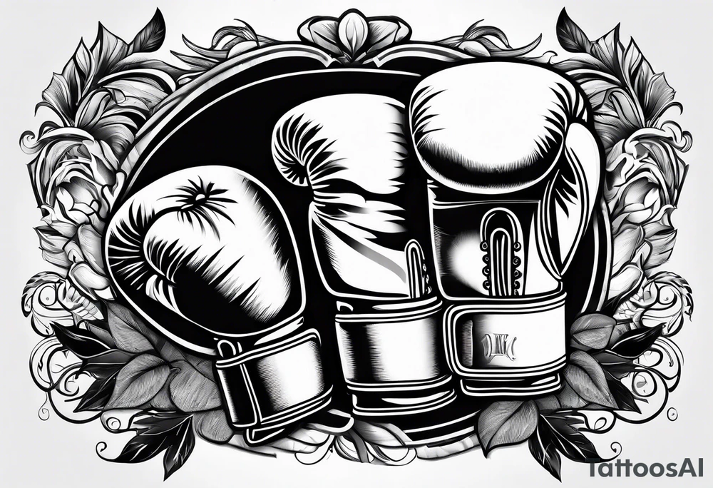 Boxing gloves mother and children tattoo idea