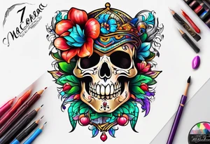 Colorfull macaras tattoo idea
