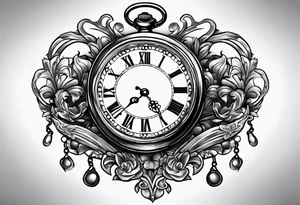 pocket watch chain tattoo idea
