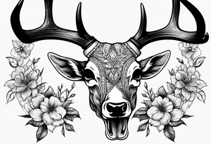 deer skull tattoo idea