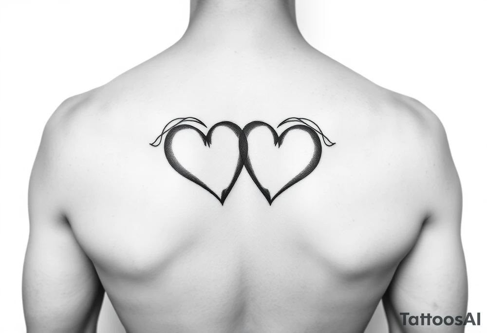 infinity symbol intertwined with two hearts tattoo idea