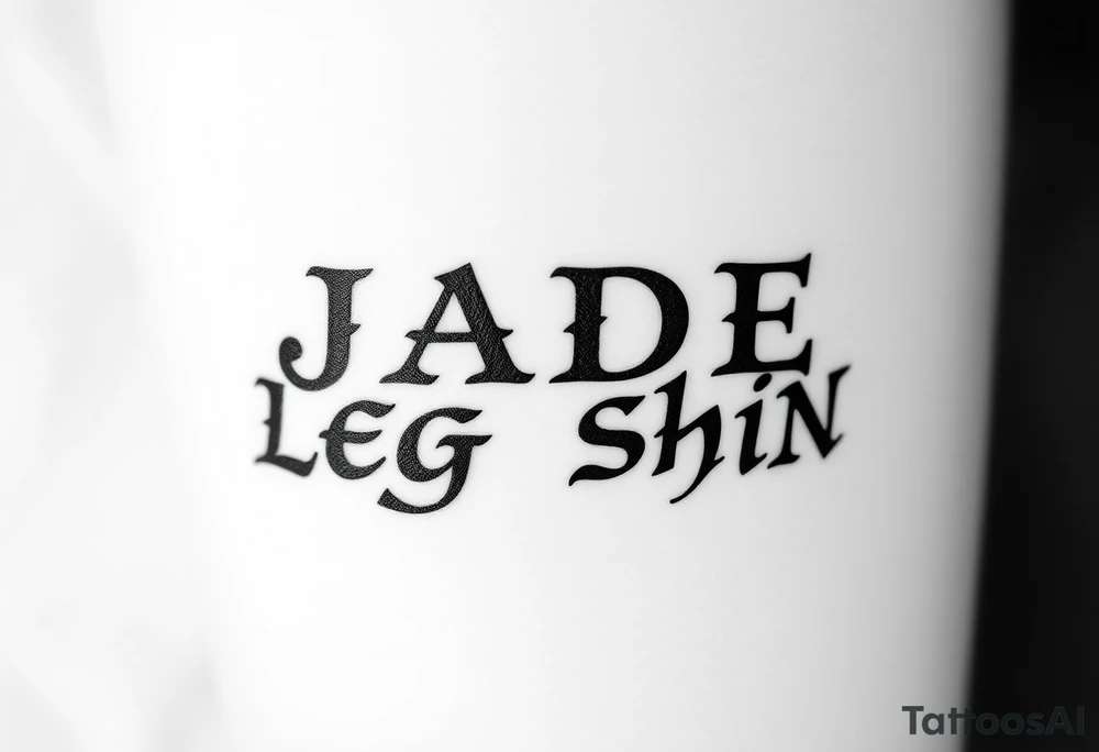 Jade down leg shin tattoo idea