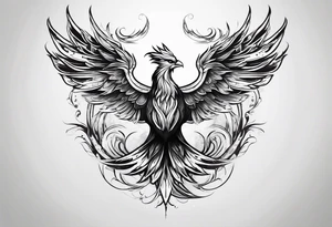 Phoenix rising from ashes tattoo idea