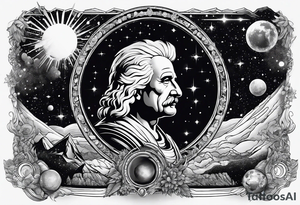 Spartan, outer space, Einstein, physics, writing, sleeve tattoo tattoo idea Spartan, outer space, Einstein, physics, writing, sleeve tattoo tattoo idea