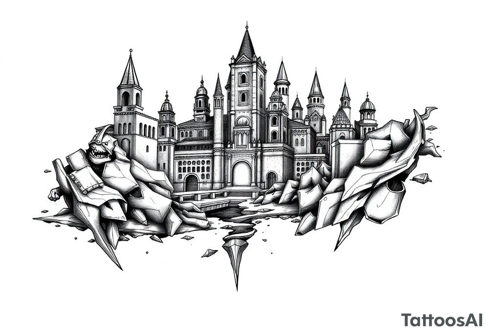 city of 
atlantis tattoo idea