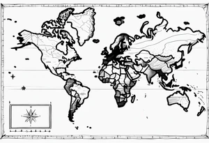 Cartographic Map Treasure tattoo idea