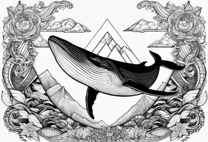 Whale in the 3 6 9 triangle tattoo idea