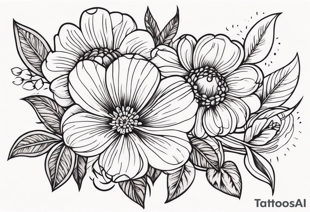 ornaments of flowers tattoo idea
