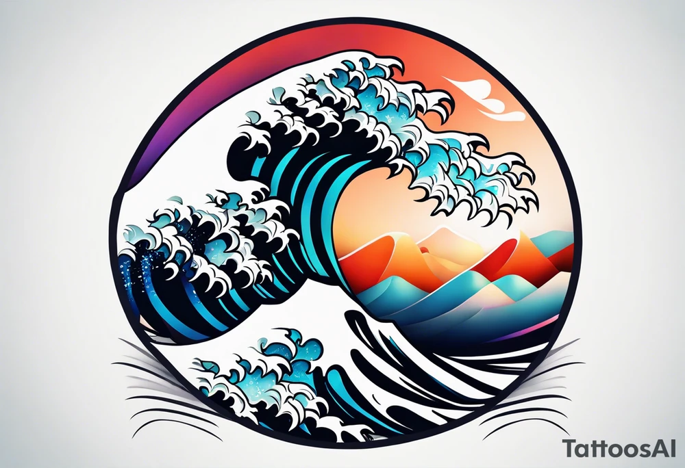 simple wave for outside forearm tattoo idea