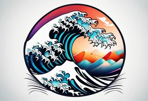 simple wave for outside forearm tattoo idea