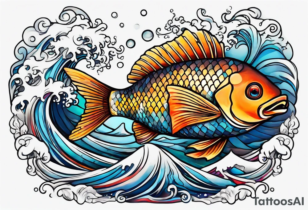 sea, night, flower, fish, republic dominicana tattoo idea
