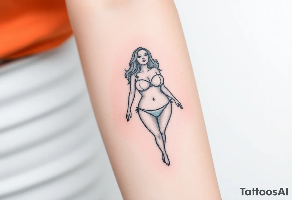 Lowered hololden commodore and chick in bikini tattoo idea