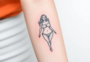 Lowered hololden commodore and chick in bikini tattoo idea
