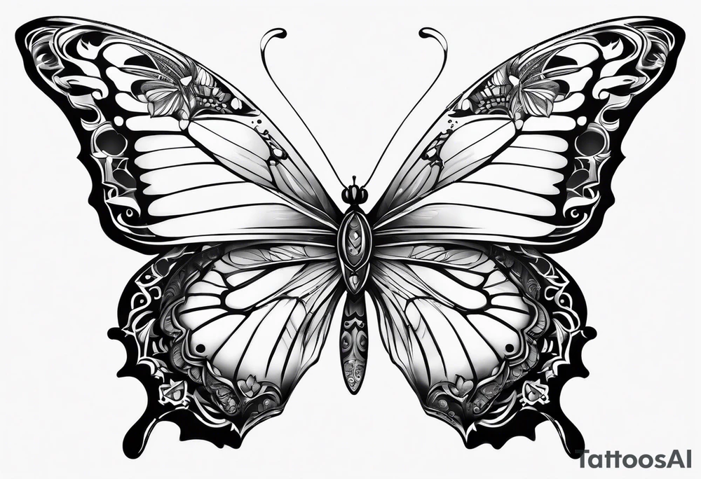Butterfly with electronic tattoo idea