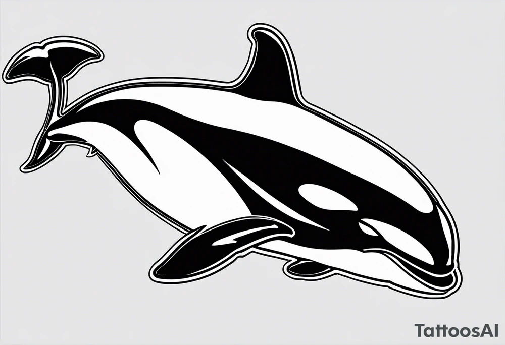 Orca outline only no shading tattoo idea