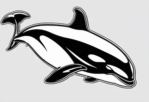 Orca outline only no shading tattoo idea