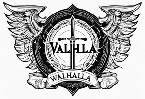 Valhalla sword shield steps tattoo idea