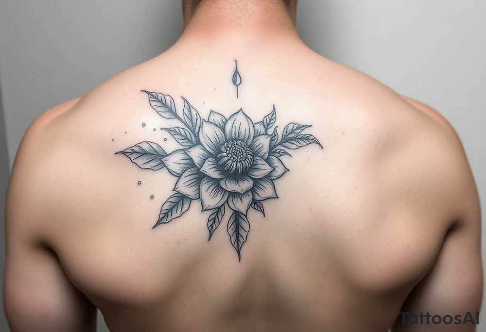 Make something similar to this. It should be a small, unique floral design. tattoo idea