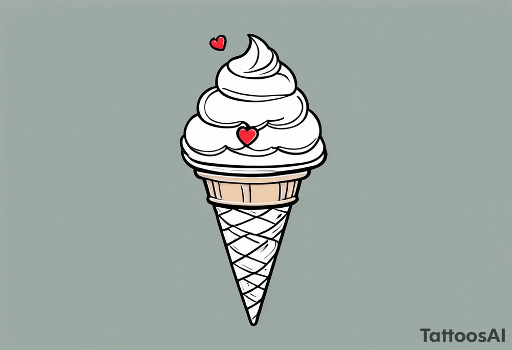 ice cream cone with small heart on it somewhere. tattoo idea