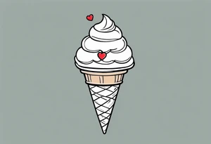 ice cream cone with small heart on it somewhere. tattoo idea