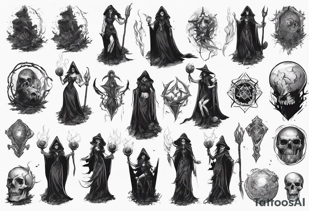 witch necromancer like a path of exile games tattoo idea witch necromancer like a path of exile games tattoo idea