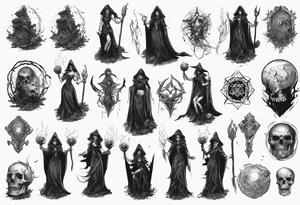 witch necromancer like a path of exile games tattoo idea