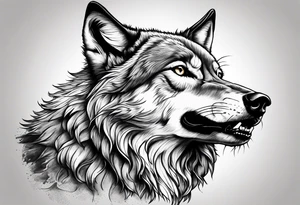 Wolf howling tattoo idea