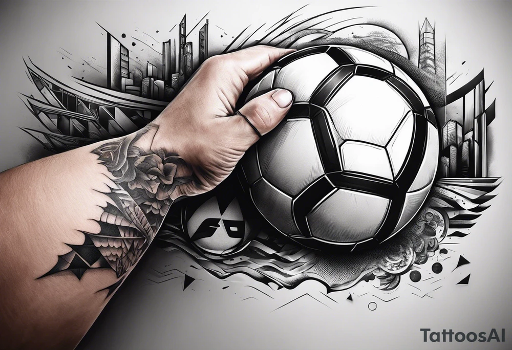 on the hand for a 30 year old guy who loves sports and football tattoo idea