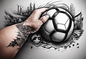 on the hand for a 30 year old guy who loves sports and football tattoo idea