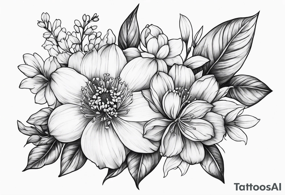 Small July birth flower tattoo idea
