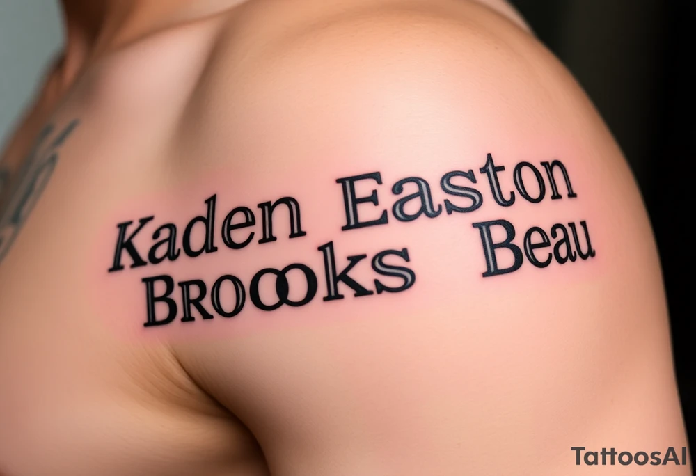 Kaden Easton Brooks Beau made into a crossword puzzle tattoo idea
