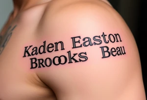 Kaden Easton Brooks Beau made into a crossword puzzle tattoo idea