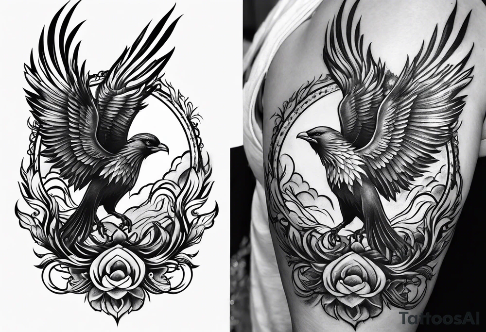 phoenix rising tattoo idea