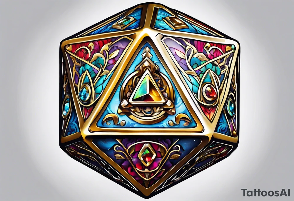 a twenty sided die tattoo idea