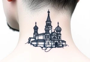 The Kremlin or St. Basil's Cathedral scene tattoo idea
