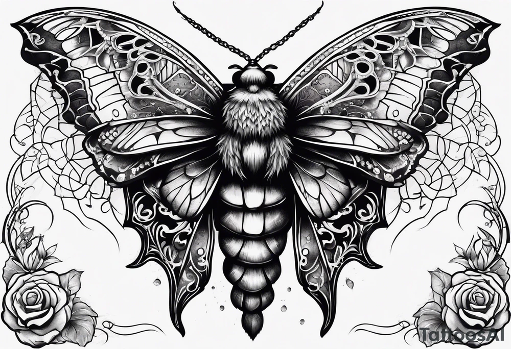 Death moth and gothic tattoo idea