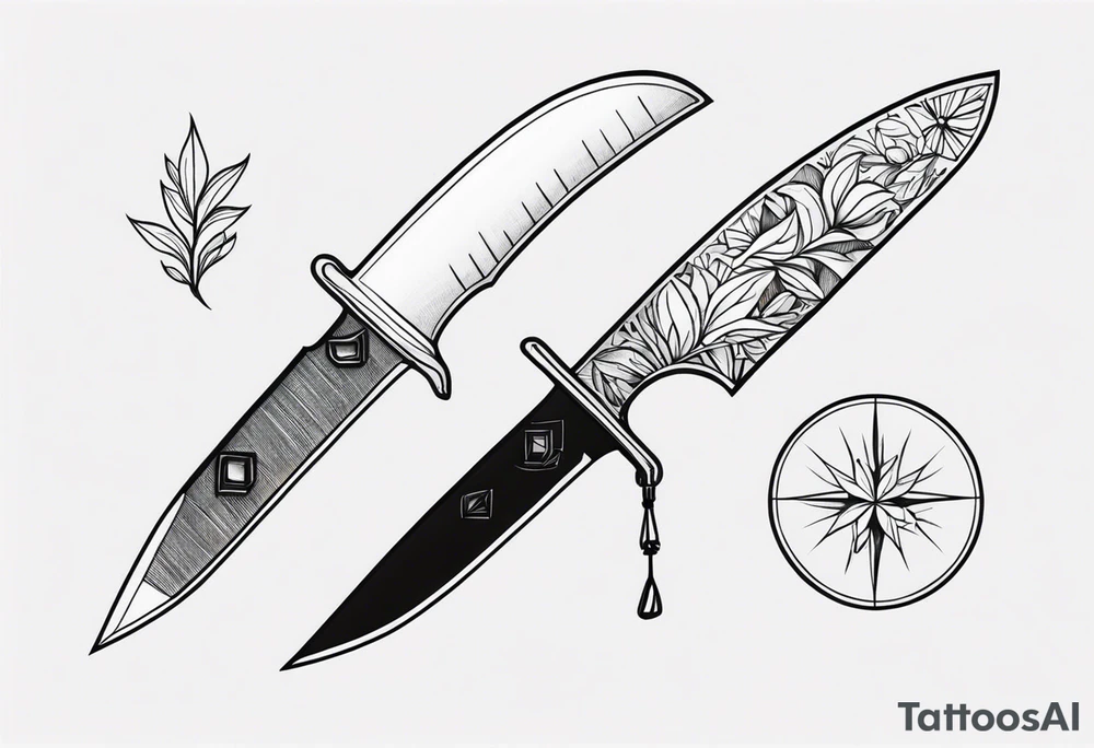 knife sketch tattoo idea