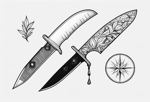 knife sketch tattoo idea