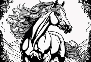 Turn pink ribbon into bucking horse tattoo idea