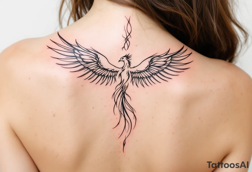 Phoenix rising from the ashes tattoo idea